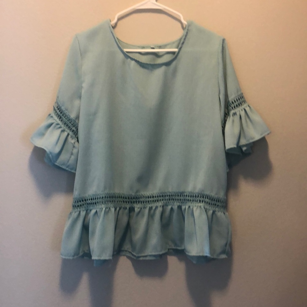 Light blue top